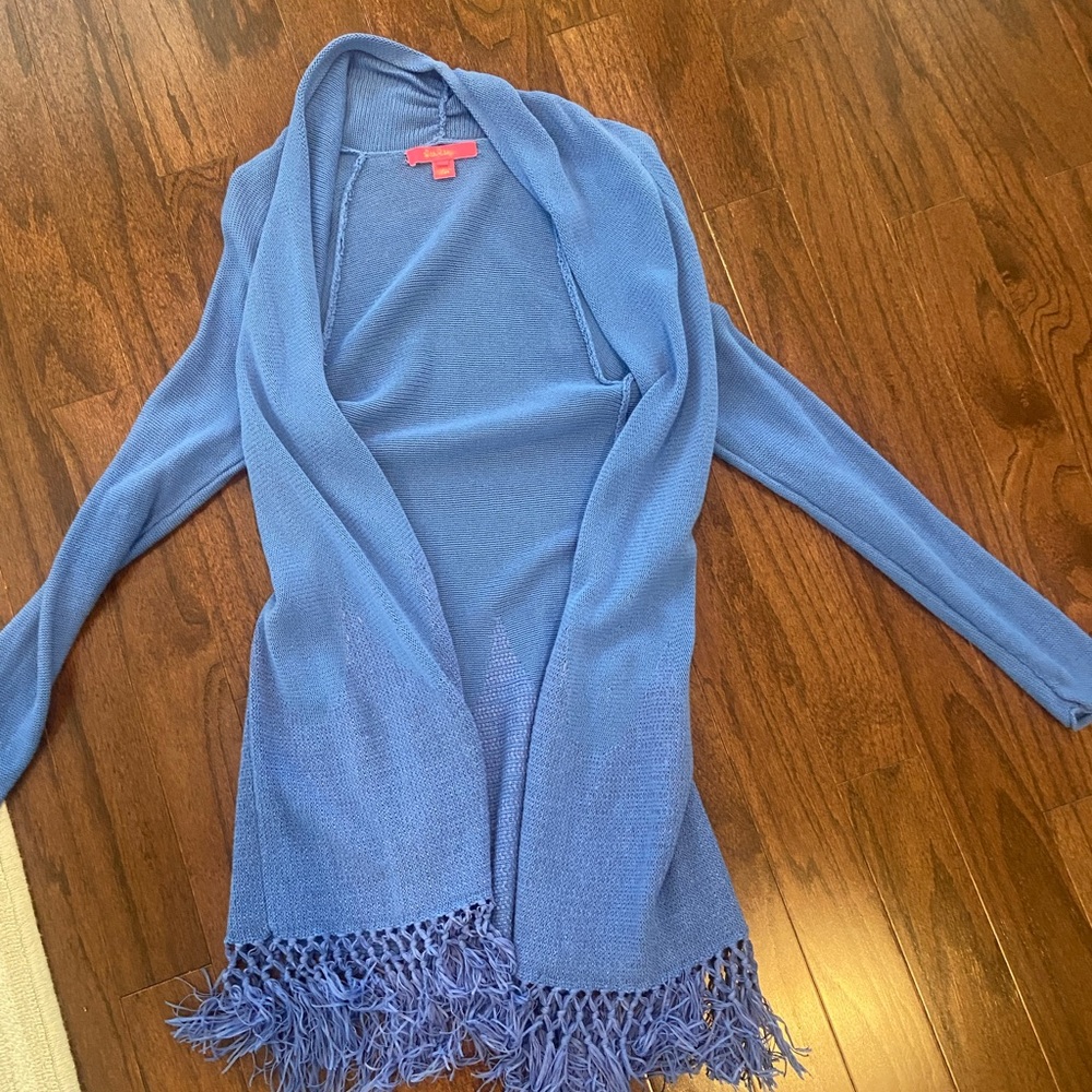 Lilly long hem fringe cardigan